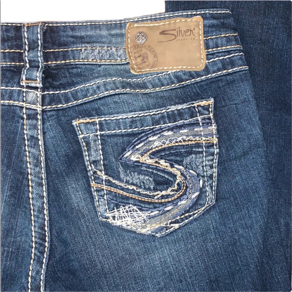 Silver twisted jeans bootcut 26x31 dark wash contrast stitch - Picture 4 of 7
